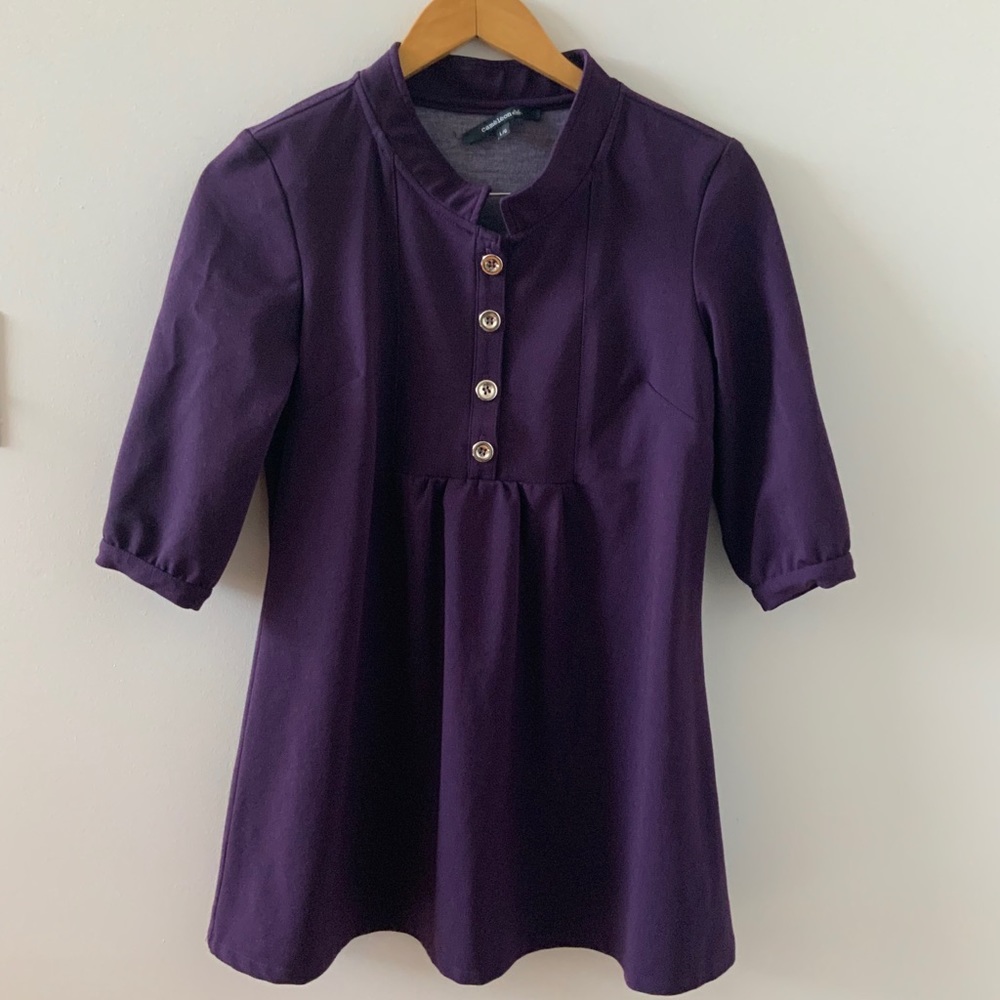 Purple top - Mao collar 🇨🇦 Caméléon Canadian designer